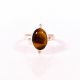 Handmade Silver Plated Ring with Oval Tiger Eye Gemstone for Women